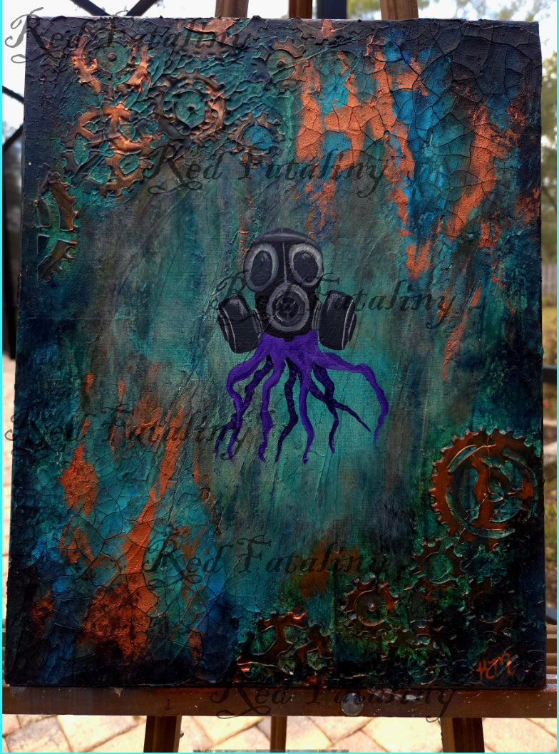 Octopunk, 11x14 inches