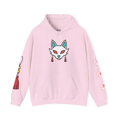 Sacred Fox Collection Hoodie with Cherry Blossoms Unisex Sweatshirt