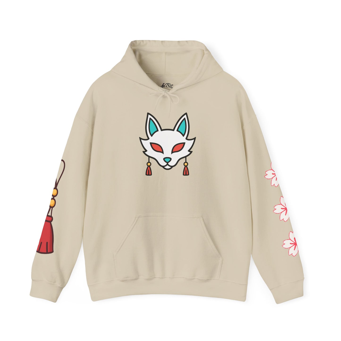 Sacred Fox Collection Hoodie with Cherry Blossoms Unisex Sweatshirt