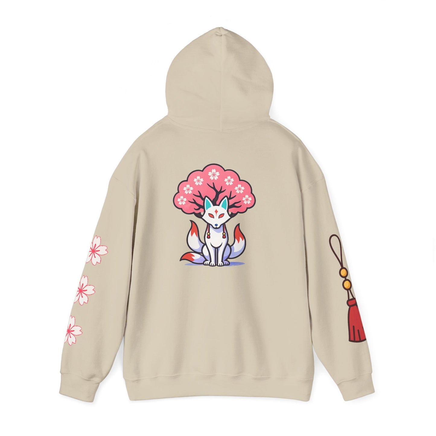 Sacred Fox Collection Hoodie with Cherry Blossoms Unisex Sweatshirt