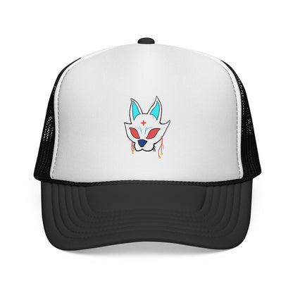 Fox Cap — Mystical Kitsune Mask Embroidered Mesh Hat