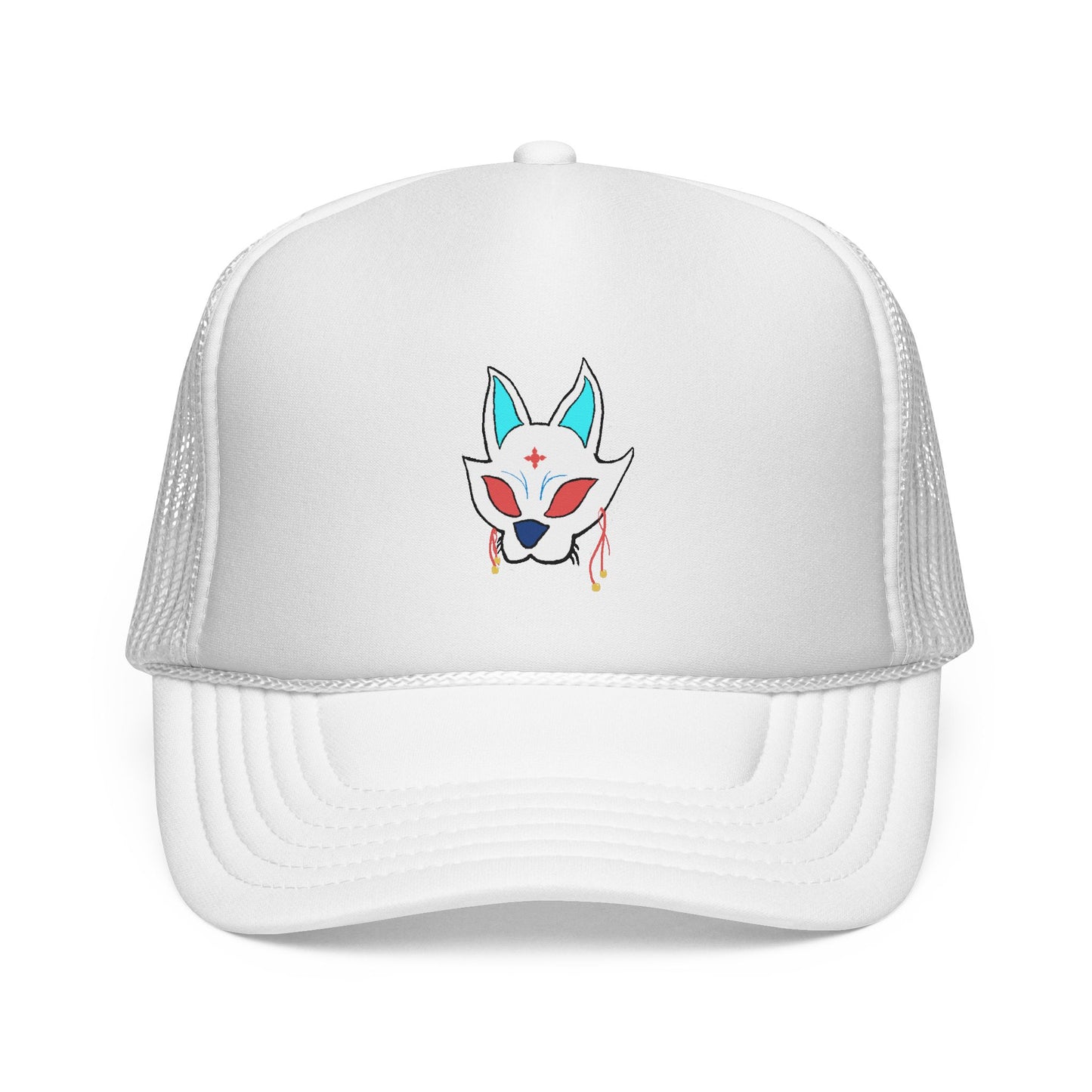 Fox Cap — Mystical Kitsune Mask Embroidered Mesh Hat