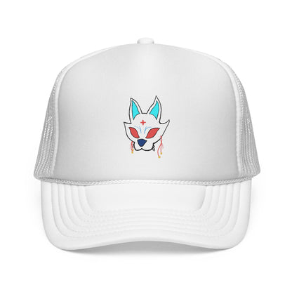 Fox Cap — Mystical Kitsune Mask Embroidered Mesh Hat