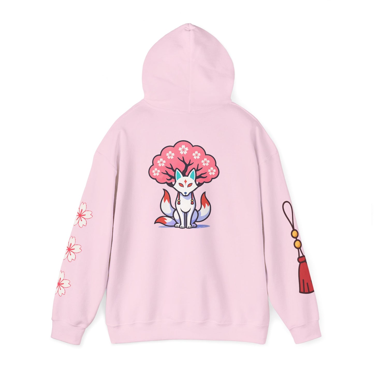 Sacred Fox Collection Hoodie with Cherry Blossoms Unisex Sweatshirt