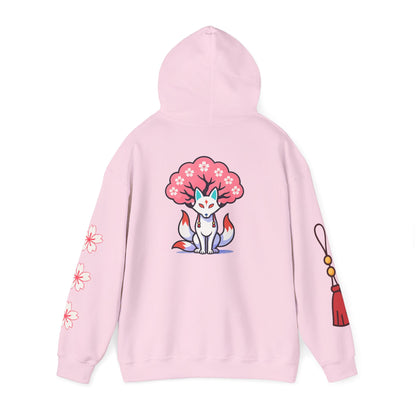 Sacred Fox Collection Hoodie with Cherry Blossoms Unisex Sweatshirt