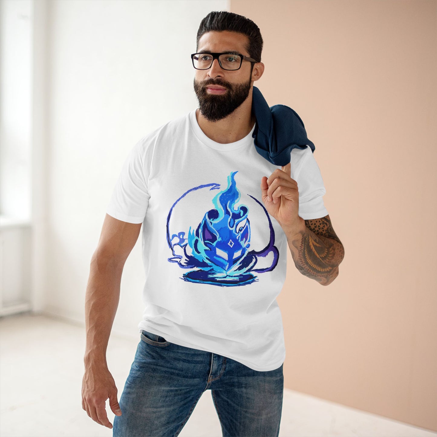 Sacred Fox Celestial Blue Mask T-Shirt