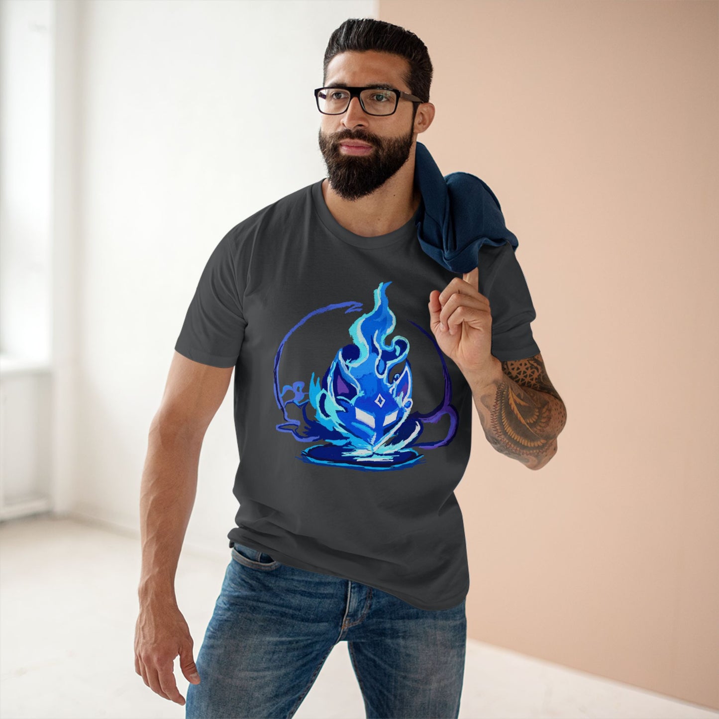 Sacred Fox Celestial Blue Mask T-Shirt