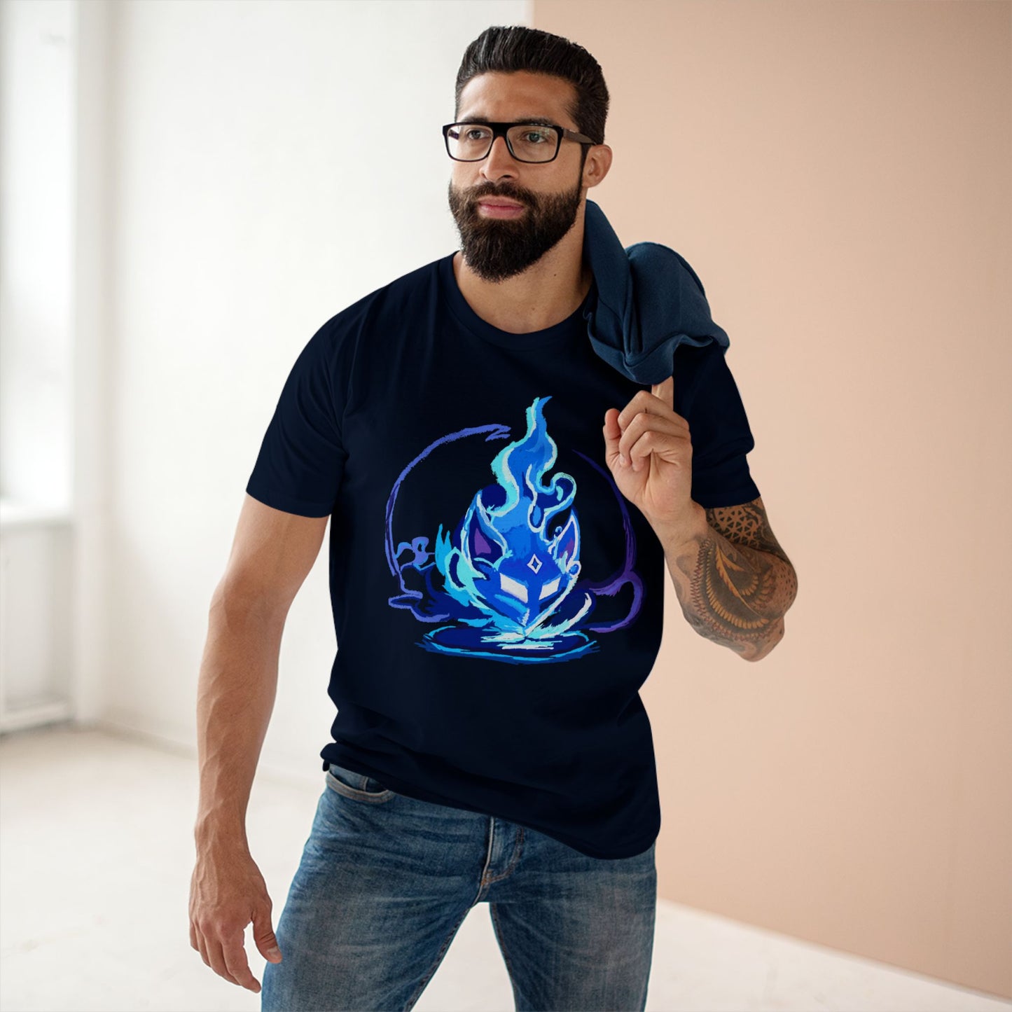 Sacred Fox Celestial Blue Mask T-Shirt