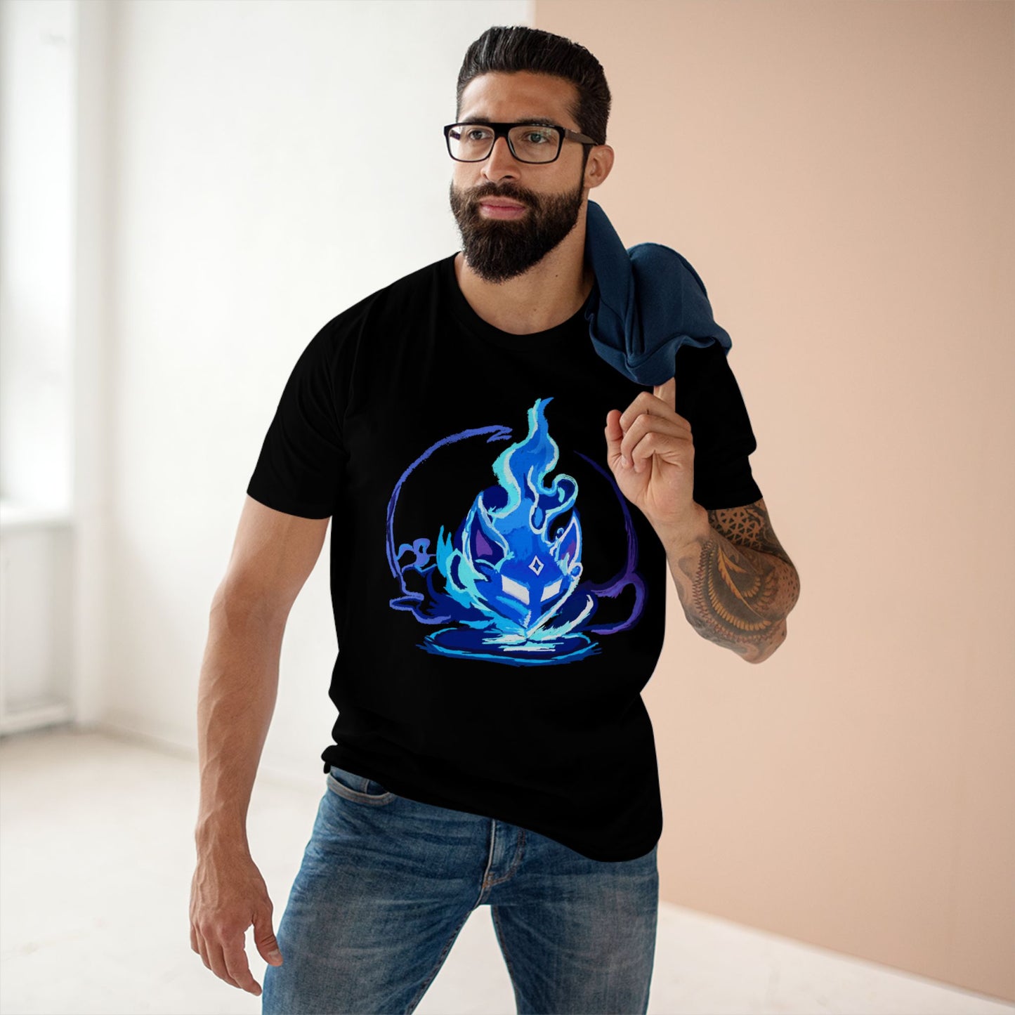 Sacred Fox Celestial Blue Mask T-Shirt