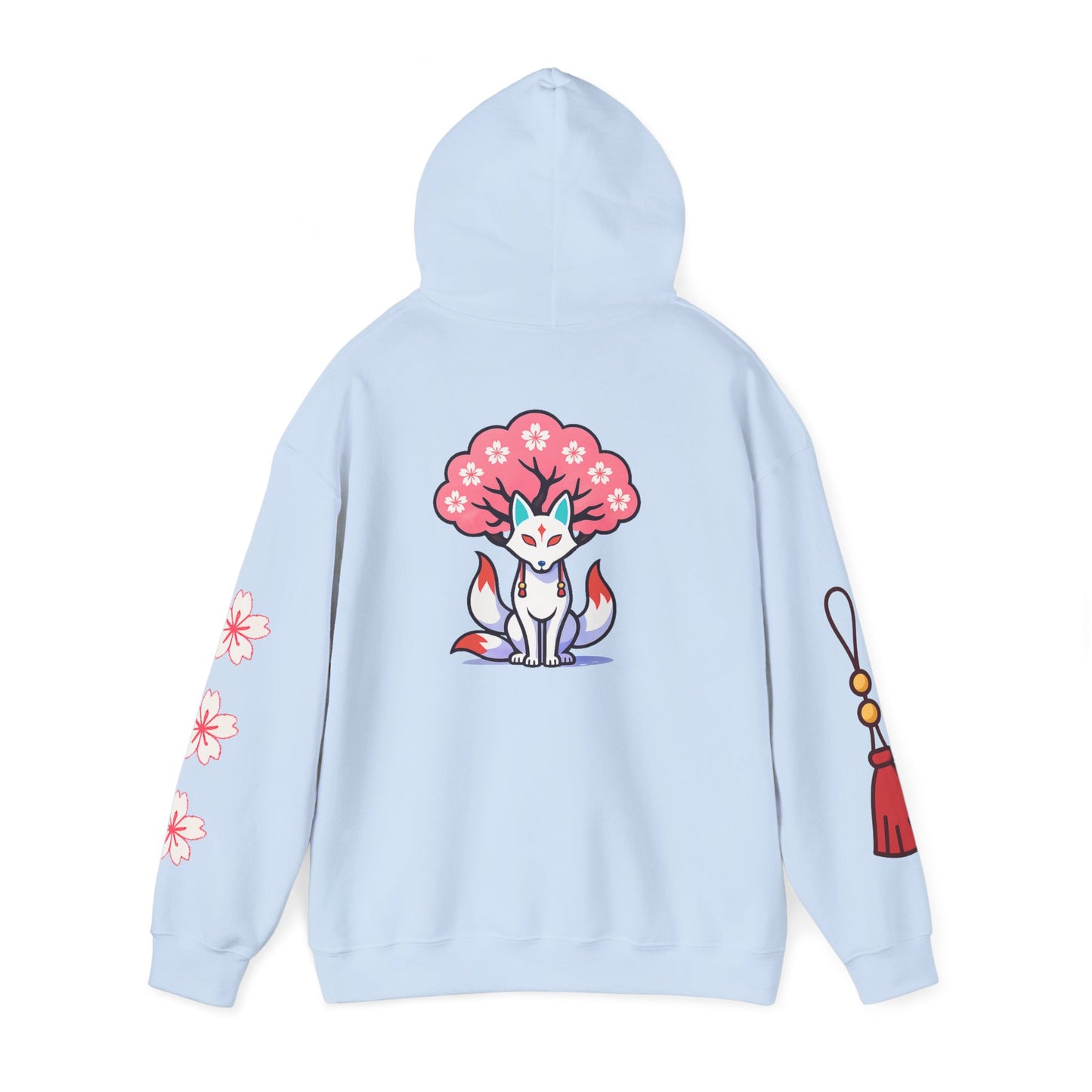 Sacred Fox Collection Hoodie with Cherry Blossoms Unisex Sweatshirt