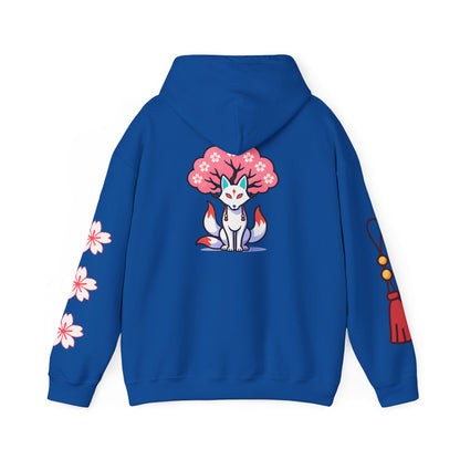 Sacred Fox Collection Hoodie with Cherry Blossoms Unisex Sweatshirt