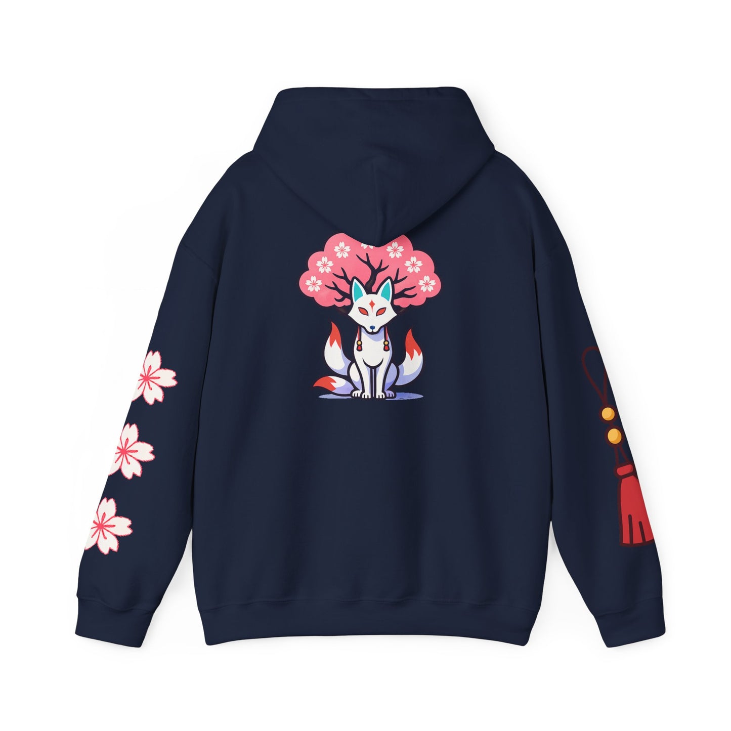 Sacred Fox Collection Hoodie with Cherry Blossoms Unisex Sweatshirt