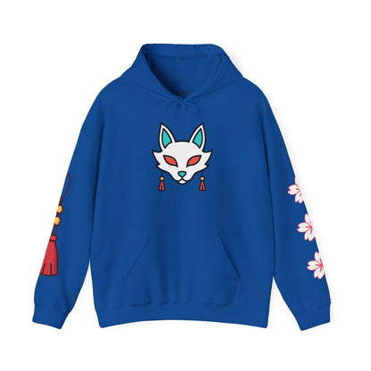 Sacred Fox Collection Hoodie with Cherry Blossoms Unisex Sweatshirt