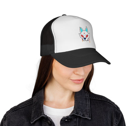 Fox Cap — Mystical Kitsune Mask Embroidered Mesh Hat
