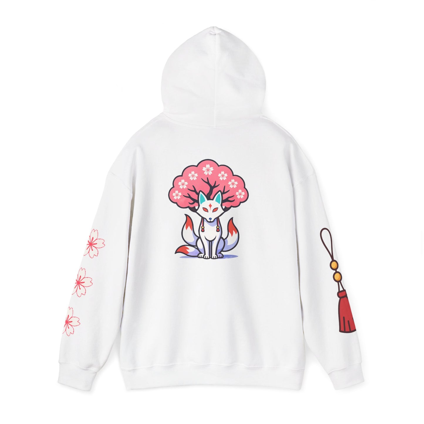 Sacred Fox Collection Hoodie with Cherry Blossoms Unisex Sweatshirt