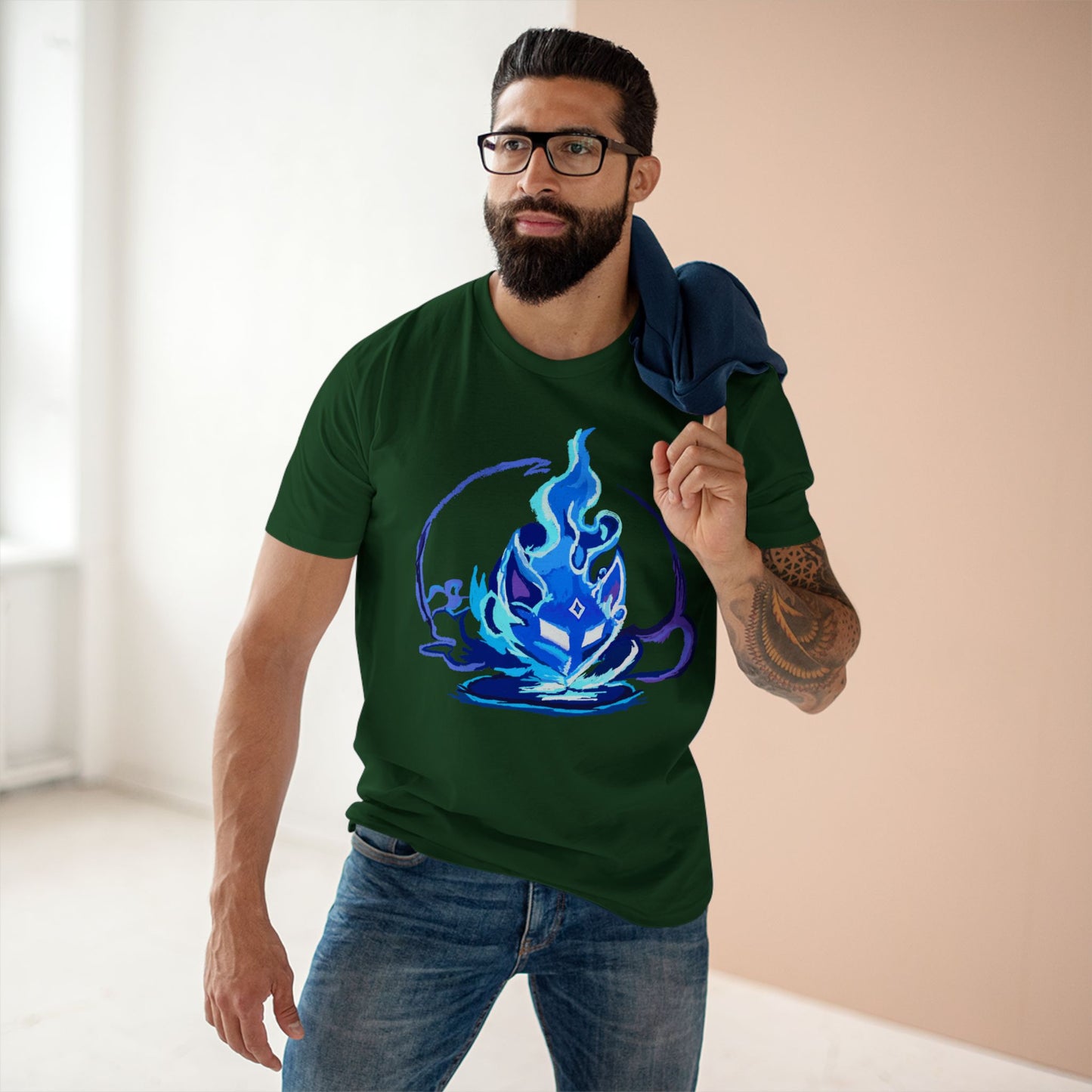 Sacred Fox Celestial Blue Mask T-Shirt