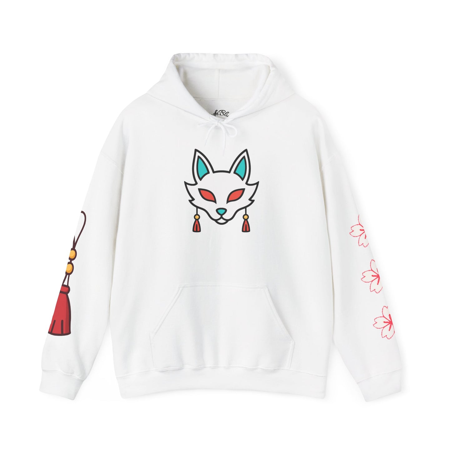 Sacred Fox Collection Hoodie with Cherry Blossoms Unisex Sweatshirt