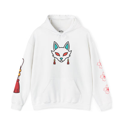 Sacred Fox Collection Hoodie with Cherry Blossoms Unisex Sweatshirt