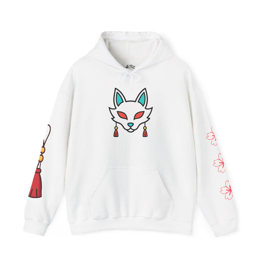 Sacred Fox Collection Hoodie with Cherry Blossoms Unisex Sweatshirt