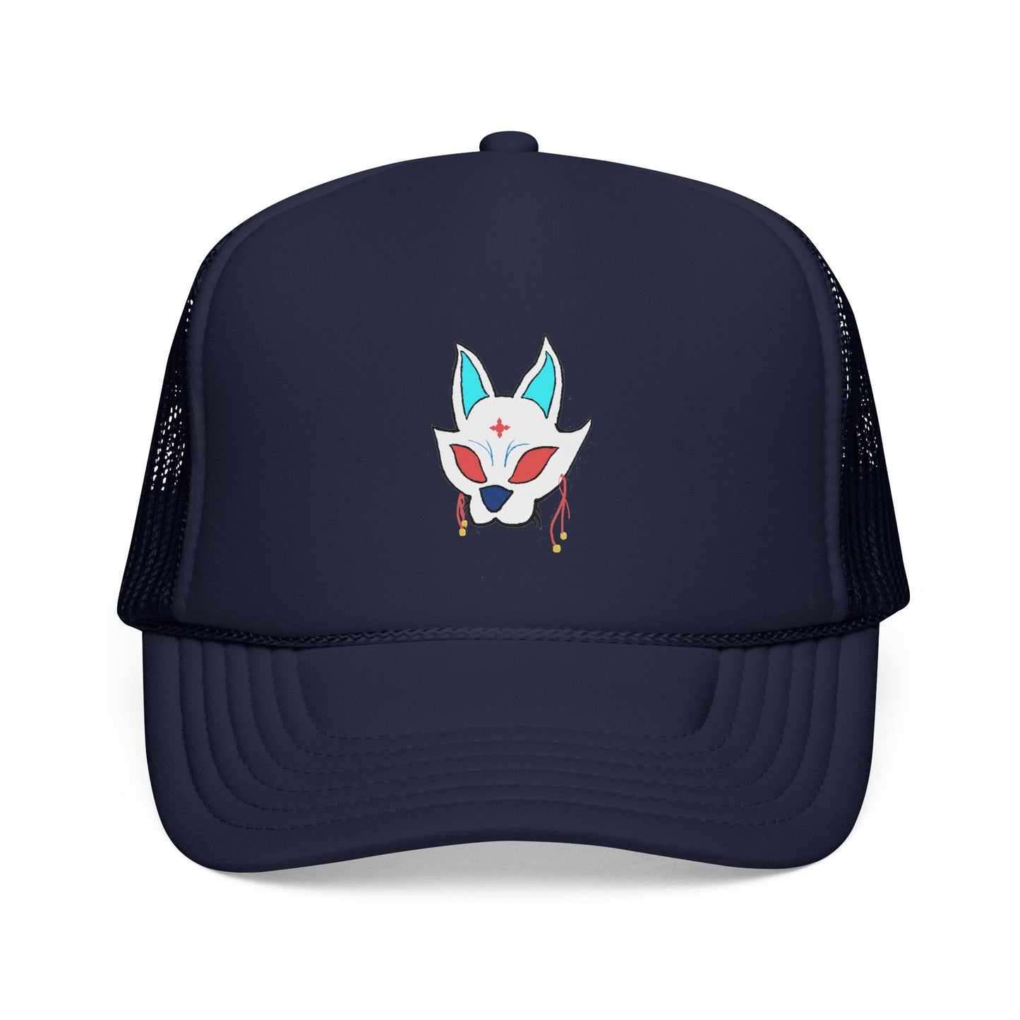 Fox Cap — Mystical Kitsune Mask Embroidered Mesh Hat