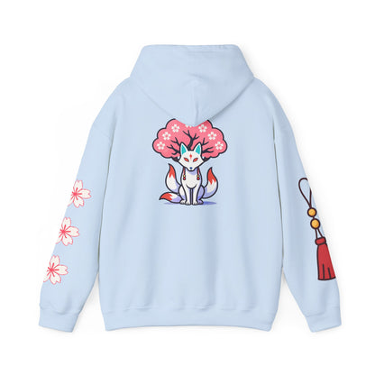 Sacred Fox Collection Hoodie with Cherry Blossoms Unisex Sweatshirt