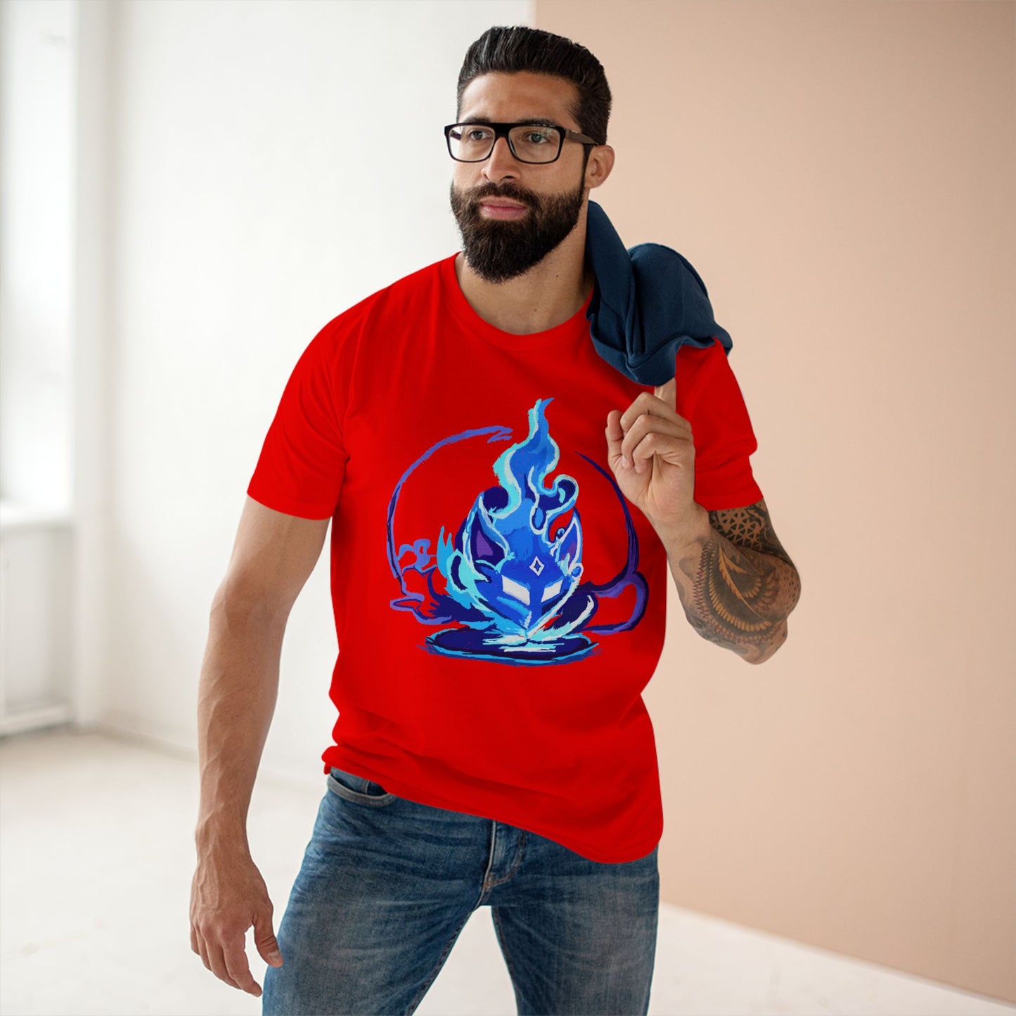 Sacred Fox Celestial Blue Mask T-Shirt