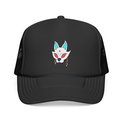 Fox Cap — Mystical Kitsune Mask Embroidered Mesh Hat