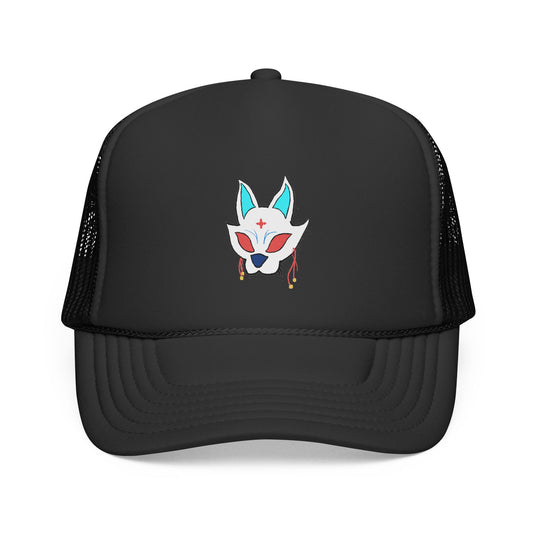Fox Cap — Mystical Kitsune Mask Embroidered Mesh Hat