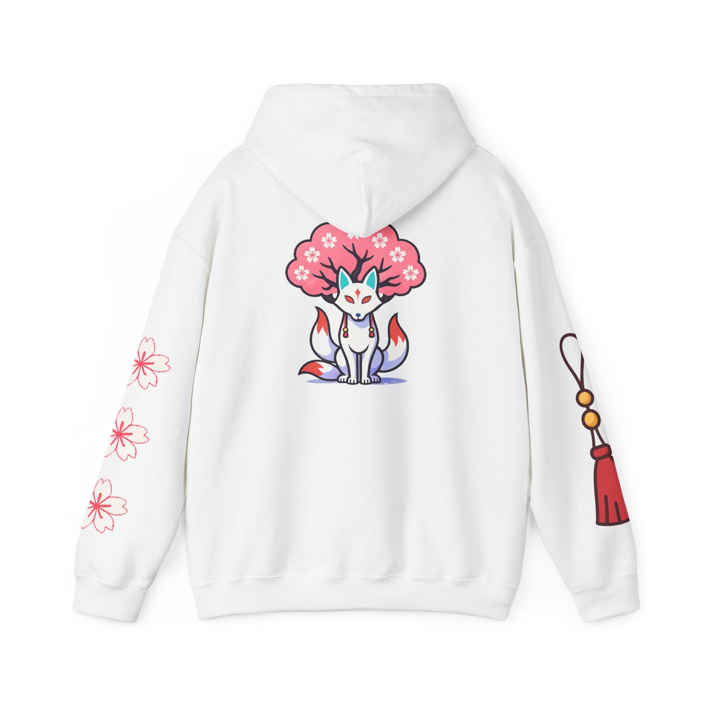 Sacred Fox Collection Hoodie with Cherry Blossoms Unisex Sweatshirt
