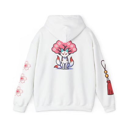 Sacred Fox Collection Hoodie with Cherry Blossoms Unisex Sweatshirt