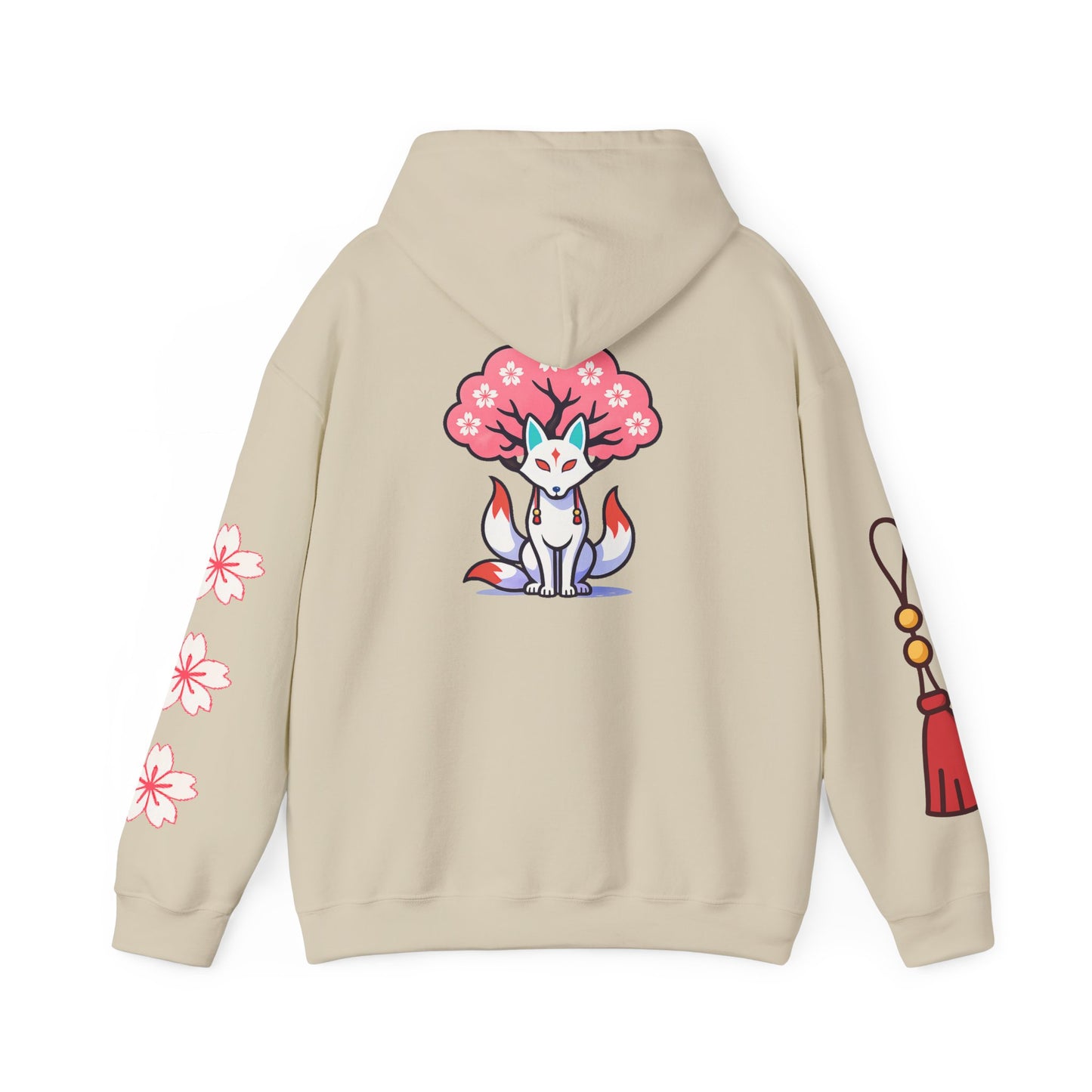 Sacred Fox Collection Hoodie with Cherry Blossoms Unisex Sweatshirt