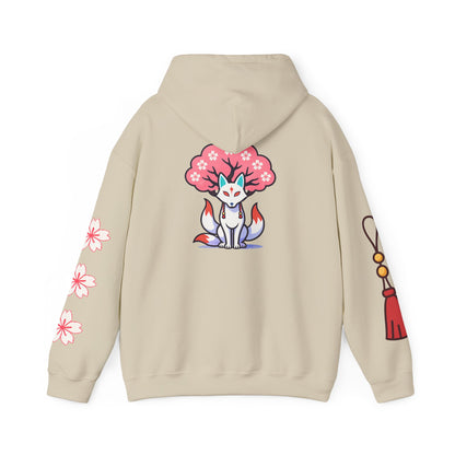 Sacred Fox Collection Hoodie with Cherry Blossoms Unisex Sweatshirt