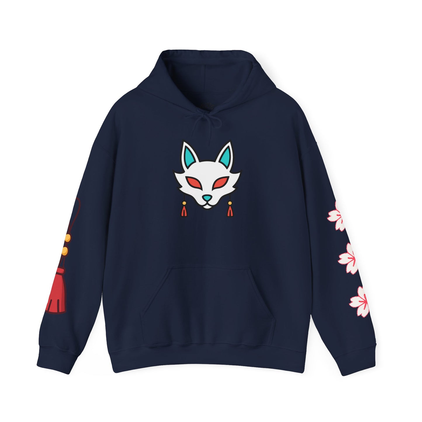 Sacred Fox Collection Hoodie with Cherry Blossoms Unisex Sweatshirt