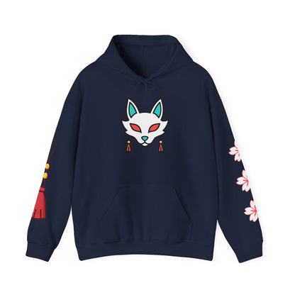 Sacred Fox Collection Hoodie with Cherry Blossoms Unisex Sweatshirt
