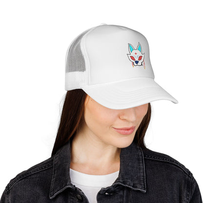 Fox Cap — Mystical Kitsune Mask Embroidered Mesh Hat