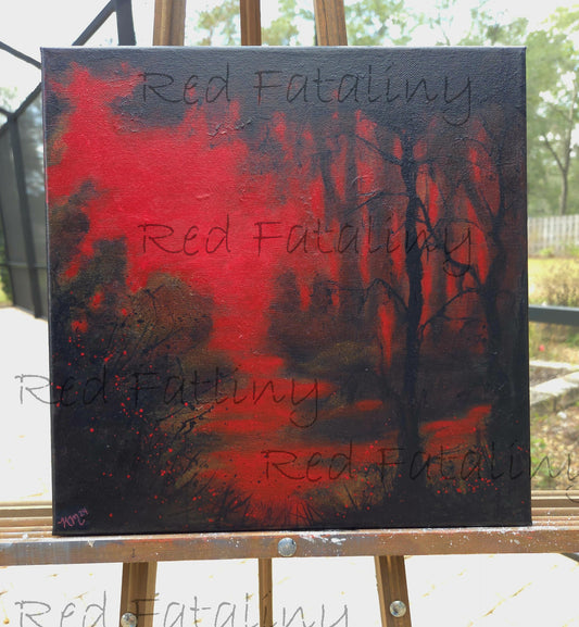 Red Forest, 12x12inches